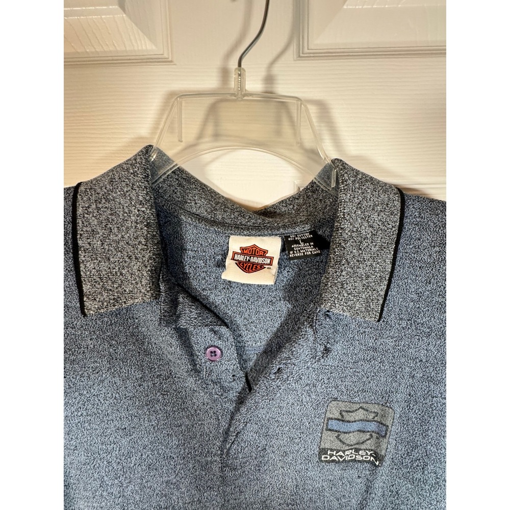 Harley Davidson McCoy's Green Bay WI Polo Shirt Mens L Gray Cotton‎ Blend Biker - Picture 5 of 7